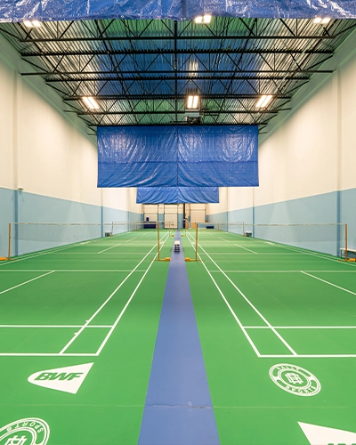 Indoor Badminton Court in Rally Sports Club